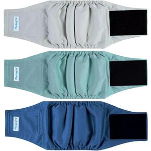 Paw Legend Washable Dogs Diapers Male Dog Belly Bands for Male Dogs Diapers Reusable Puppy & Doggie Diapers Male (3 Pack, X-Large) (Teal, Grey, Navy)