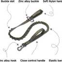Excellent Elite Spanker Tactical Bungee Dog Leash Military Adjustable Dog Leash Quick Release Elastic Leads Rope with 2 Control Handle(Ranger Green)