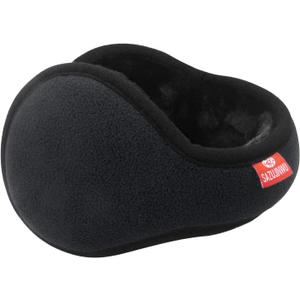sazujinwu Winter Earmuffs for Men Unisex Fold Fleece Ear Muffs Women`s Ear Warmer Back Neck Earmuff (1a-black)
