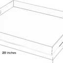 Clear Rectangular 18x20 Inches Acrylic Ottoman Tray Decorative Serving Tray with Cutout Handles Organizer Tray on Coffee Table Countertop Big Breakfast Bed Tray Living Room Appetizer Serving Food