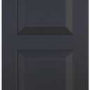 12"W x 57"H Americraft Two Equal Raised Panel Exterior Real Wood Shutters (Per Pair), Black