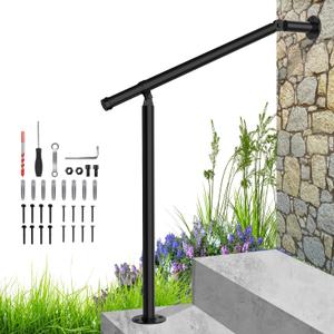 Hand Rails for Outdoor Steps,Metal Deck Railing Kit Fits 1 to 3 Steps,Railings for Outdoor Steps for Concrete,Brick,Porch Railing