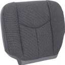NLQR #69C Dark Gray Cloth Driver Side Bottom Replacement Seat Covers Compatible with Chevy Silverado 1500 2500 3500 1500HD 2500HD GMC Sierra 2003-2007 Seat Cushion Protector Cloth Cover