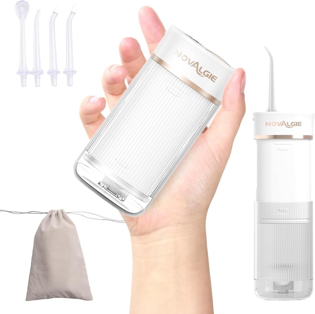 Travel Water Flosser Portable, Mini Cordless Oral Irrigator with Telescopic 180ML Tank 3 Mode 5 Nozzles, IPX7 Waterproof Teeth Cleaner for Braces, Orthodontic, Sensitive Gums Home