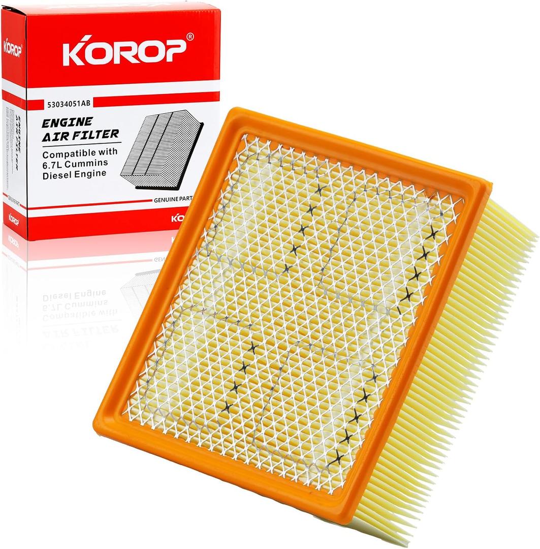 6.7 Cummins Diesel Engine Air Filter Compatible with 2007-2025 Dodge Ram 2500 3500 4500 5500 or 2019-2025 Ram 6.4L Gasoline Engine Replaces 53034051AB CA10261