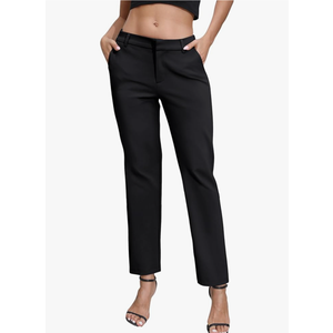 Urban CoCo Women's Elastic Waisted Dress Pants Business Work Casual Stretch Slacks with Pockets, Size M