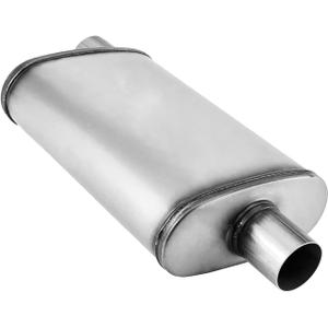 2in Muffler Deep Performance Tone 2'' Pipe Muffler Resonator with Universal Stainless Steel muffler for Cars, Trucks(2''Inlet/Outlet)