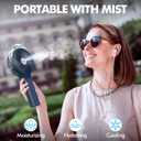 MORECORE Portable Misting Fan, Gifts for Mother Mom Wife Girl, 180 Foldable Handheld Personal Fan with Cooling Mist Spray for Women Skincare & Makeup, Men Travel Beach Cruise Disney Essentials