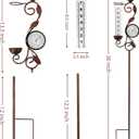 32" Garden Rain Gauge with Thermometer - 7" Glass Tube for Outdoor Indoor Use, Patio Yard Decor Statue