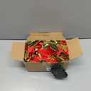 Glintoper Christmas Poinsettia Garland, 5.9 FT Lighted Artificial Garlands with 36 Red Flowers, Battery Operated with Timer Poinsettia String Lights, Light up for Xmas New Year Home Decor