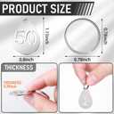 Yaocom 50 Pcs Hollowed Stainless Steel Number Tags Metal Numbered Key Number Labels Coat Check ID Tags with Key Rings Chain for Backpack Hooks Dormitory Keys House Lockers