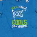 Life´s About Goals Soccer Player Boys Kids Youth T-Shirt, M, Blue