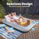 SLOOSH Inflatable Tanning Pool Lounger Float, 85" x 57" Pool Floats Adult with Pillow, 4 in 1 Suntan Tub Raft Floatie,Sunbathing Bed Lounge for Water Blow Up Ball Pit Party Gifts, XL-Cyan Pink