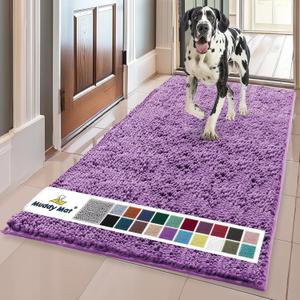 Muddy Mat | Super Absorbent Door Mat Indoor, Microfiber Quick Dry Chenille Entryway Rug, Non-Slip Front Door Mat, Indoor Mats for Entryway, Machine Washable Pet Rug, Purple 36"x60"