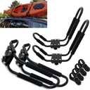 Taelakeni 2 Pairs Kayak Carrier Racks, Universal Cars Kayak Roof J Bar Rack (4 Racks)