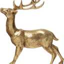 Creative Co-Op Decorative Standing Deer Figurine, Gold, 11"L x 4"W x 14"H