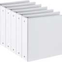 2-inch 3 Ring Binder with 2 Interior Pockets, Heavy Duty 2'' Binders Holds US Letter Size 8.5'' x 11'' Paper - Versatile Binders for Office, Home, and School Use, 6 Pack (White)