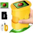 Alotwan Microscope for Kids 1000X Digital, Handheld Kids Microscope HD Screen Video Record, Portable Miniscope STEM Toys, Birthday Gifts for 3 4 5 6 7 8-12 Year Old Boys Girls, 8GB TF Card Included