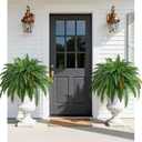 2PCS 45in Fake Ferns- Large Artificial Plants Outdoor, UV Resistant Artificial Ferns for Outdoors, 60 Branches Faux Boston Fern Realistic Weatherproof Fake Plants for Porch Home Patio Hanging Decor