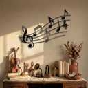 Zhengmy Musical Note Wall Art Theme Musical Note Decoration Vintage Hanging Metal Sign for Living Room, Bedroom