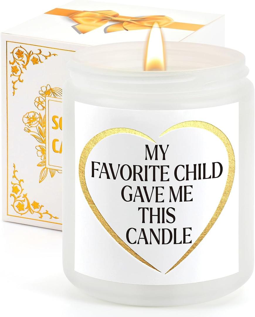 Gifts for Women & Men, Best Mom & Dad Gift Ideas - This Candle was Given to Me by My Favorite Child. Perfect for Mother's Day, Father's Day, Wedding Anniversaries, Birthdays,and Christmas Gifts