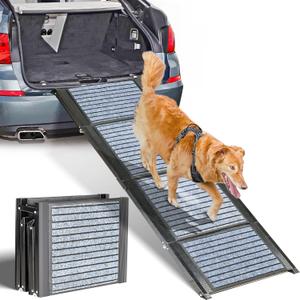 Dog Car Ramp for Medium & Large Dogs, Pet Stairs Ramp with Anti-Slip, 63"x 17" Extra Long and Wide Dog Steps for Dogs Up to 250LBS for High Bed,Trucks,Cars and SUV