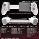 USB C Game Controller for iPad/Tablet (6.7-11in compatible), Plug and Play Gamepad Joystick, Remote Play Controller for PS5/Xbox/PC, Cloud Game, Hall Rocker/Trigger/Turbo/Macro, Passthrough Charging