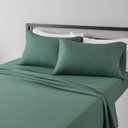 Amazon Basics Lightweight Super Soft, Breathable Easy Care Microfiber 4-Piece Bed Sheet Set with 14-Inch Deep Pockets, Queen, Emerald Green, Solid