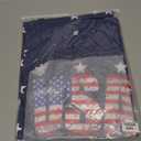 Women Distressed American Flag Graphic Shirt USA Stars Stripes Patriotic Short Sleeve Top, 2XL