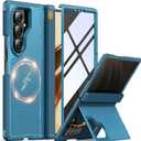 JUESHITUO for Samsung Galaxy Z Fold 7 Case with Privacy Screen Protector, Hidden Kickstand & MagSafe, Military Shockproof Cover for Galaxy Z Fold 7, Hinge Protection, Blue