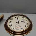 45MinST 16 Inch Bronze Vintage Large Indoor/Outdoor Waterproof Wall Clock with Thermometer & Hygrometer, Silent Non-Ticking Quartz Timepiece for Home, Porch, Garden,Pool