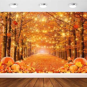 Avezano Fall Backdrop for Photography Autumn Maple Leaves Forest Scenery Background Thanksgiving Day Friendsgiving Party Decorations Photo Backdrops (10x7ft)