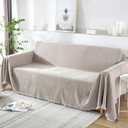 91"x118" Chenille Sofa Cover Extra Wide Water Resistant Couch Covers for 2-3 Cushion L Shape Sectional Sofa Covers Washable Couch Blanket Cover Furniture Protector for Dogs Pets (Khaki, 91"x118")