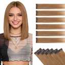 Benehair 6PCS 6 Clips In Human Hair Extensions Light Brown Short Straight Mini Clip Ins Real Remy Clip On Hairpin Hairpiece For Women 10inch 30g #06