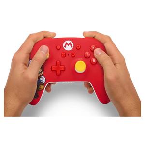 PowerA Wireless Nintendo Switch Controller - Mario Joy, AA Battery Powered (Battery Included), Pro Controller for Switch, Advanced Gaming Buttons, Officially Licensed by Nintendo
