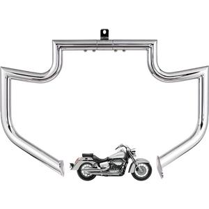 1.5" Fat Crash Bar Engine Guard Highway Bar for Honda 750 VT750 VT750C VT400 Shadow Aero Phantom Spirit (Silver)