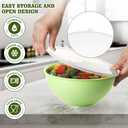 Greentainer 4-Piece Plastic Mixing Bowl Set with Lids for Kitchen, 67oz Lightweight Storage Bowls, Large Salad Bowls for Baking, Prepping, Cooking and Serving Food, Dishwasher & Microwave Safe