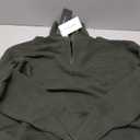 PRETTYGARDEN Womens Long Sleeve Quarter Zip Pullover Sweater Casual Loose V Neck Collared Ribbed Knit Jumper Tops Thumb Hole (Medium, Army Green)