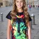 Weecreeture Boys Shirts 3D Graphic Tee Shirt Neon Colorful Print Shirts for Boys and Girls 4-14 Years