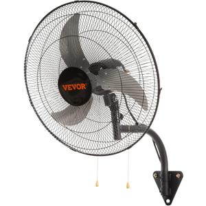 VEVOR 20 inch Wall Mount Fan Oscillating, 3-speed High Velocity Max. 4650 CFM Industrial Wall Fan for Indoor, Commercial, Residential, Warehouse, Greenhouse, Workshop, Basement, Black, ETL Listed