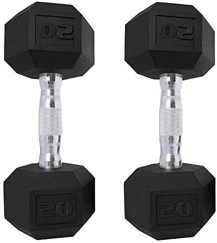 Saorzon Dumbbells Set of 2  20LBs , Exercise Fitness Dumbbell for Home Gym Free Weights Hand Hex Dumb Bells