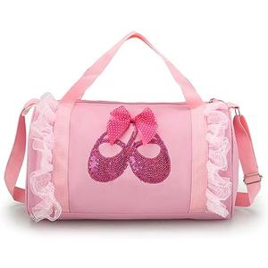 Cute Ballet Dance Backpack Tutu Dress Dance Bag Dance Bag for Girls Waterproof Small Duffle Bag for Kids Ballet Bags for Girl (Pink)
