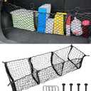 Cargo Net,Cargo Net for SUV,Truck Bed Organizer,Car Accessories Automotive Cargo Nets,3 Pocket Truck Bed Cargo Net,Truck Net Truck Storage,Mesh Storage Net for SUV, Car, Pickup Truck Bed, Etc, 43.3 Inches X 11.8 Inches