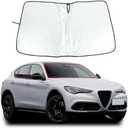 LLKUANG Car Front Windshield Sunshade Compatible with Alfa Romeo Stelvio 2017-2023 Front Window Sun Shade, Foldable Reflective Sun Visor,Blocks UV Rays Sun Visor Protector Heat Shield