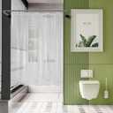 AmazerBath Small Stall Shower Curtain Clear 60x60 Inches, Plastic RV Shower Curtain for Camper, Heavy Duty 8G Premium PEVA, Bathroom Accessories with 3 Big Stones and 10 Rustproof Grommets