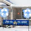 2 x Whaline Christmas Banner Decoration Set Joy To The World Xmas Banner Kit with 30Pcs Balloons Nativity Fence Banner with String Ribbon for Winter Holiday Party Home Decor Supplies, 33Pcs