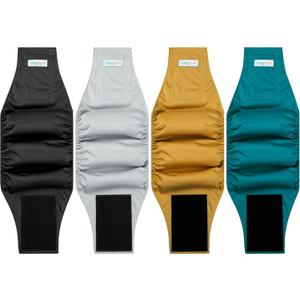 Male Dogs Diapers Belly Bands(4Pack), Washable Reusable Male Boy Doggy Wraps Panties for Doggie Puppy Pooping Potty Training Incontinence Marking Paal para Perro Black Blue Gray Gold Small (Small (11"-14"))