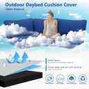 Outdoor Curved Sofa Cushion Cover with Zipper & Anti-Slip Particles, Half Moon Patio Furniture Cushions Covers Waterproof, Olefin Fabric-ONLY Cover (Navy Blue, 77/40 * 28 * 5.3inch)