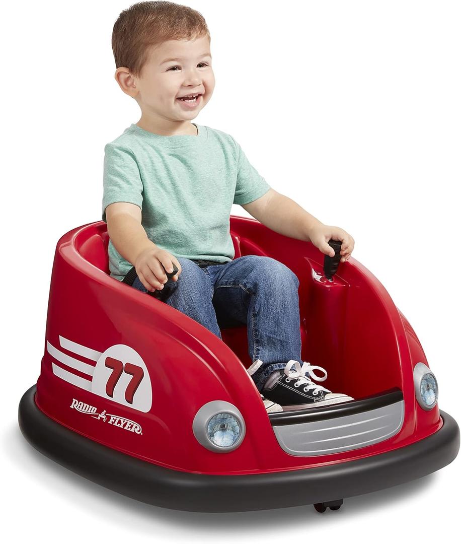 Radio Flyer 6V Battery Powered Bumper Car, Electric Ride On with Remote, Toddler Ride On Toy for Ages 1.5+ Years, Large