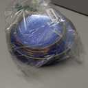 Rubtlamp 60Pcs Clear Blue Plastic Plates, Hammered Blue Plates, Clear Fancy Disposable Plates With Gold Rim Include 30 Dessert Plates, 30 Dinner Plates for Party